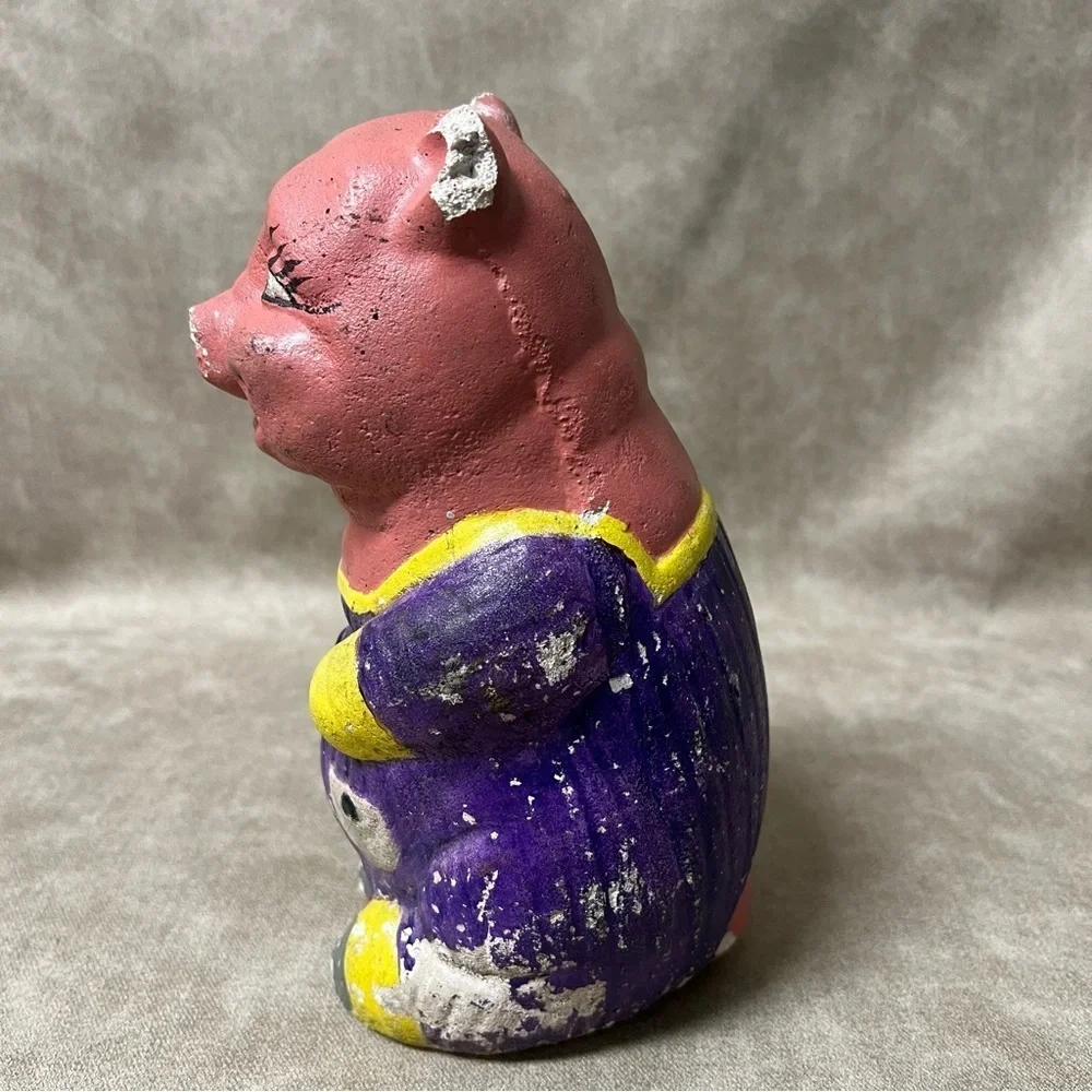 Vintage Heavy Door Stopper Antique Piggy *Has Wear * See Pics Still Beautiful